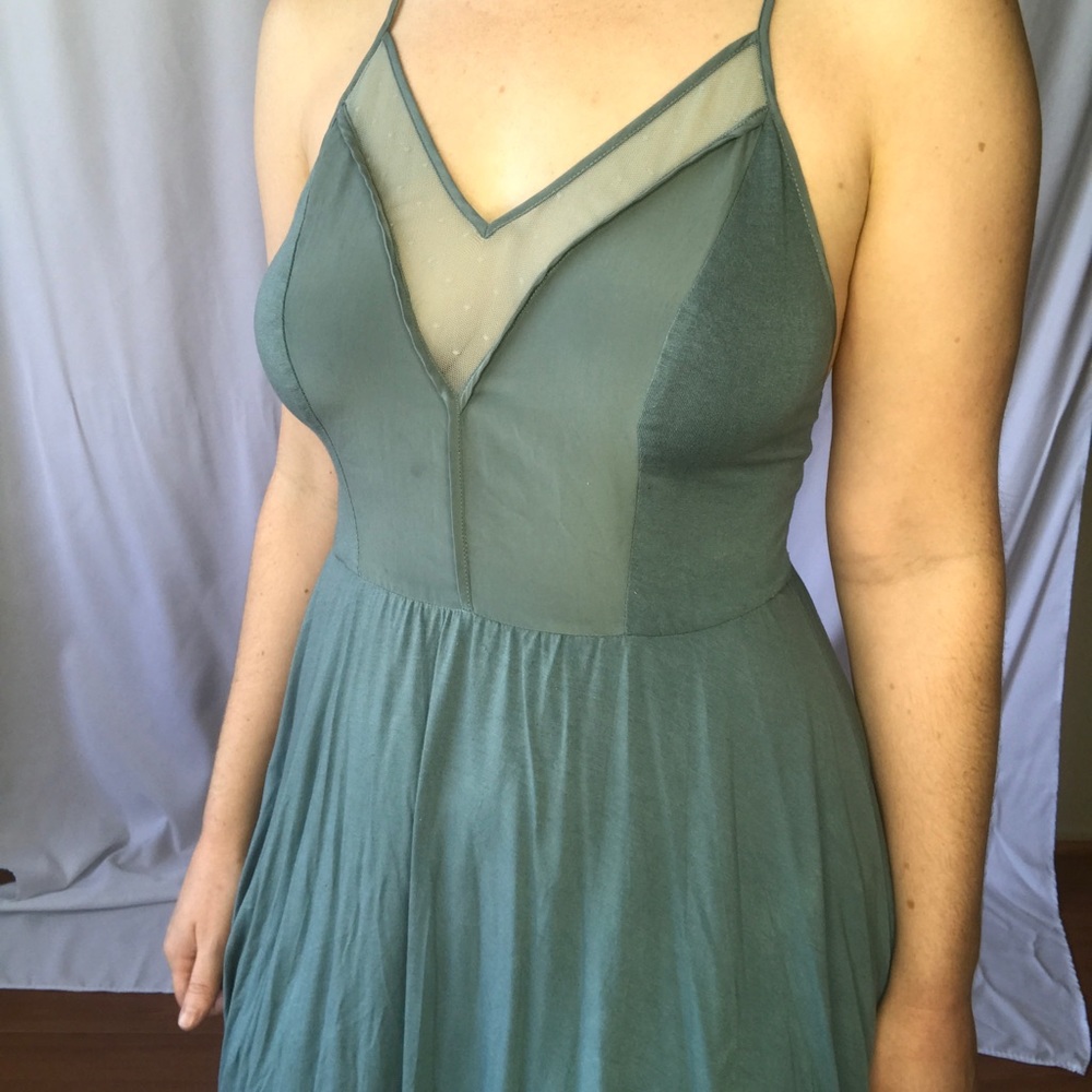 Teal Lightweight Dress with Mesh
